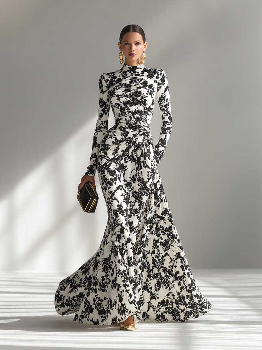 Amanda - Vestido cruzado elástico con estampado para mujer