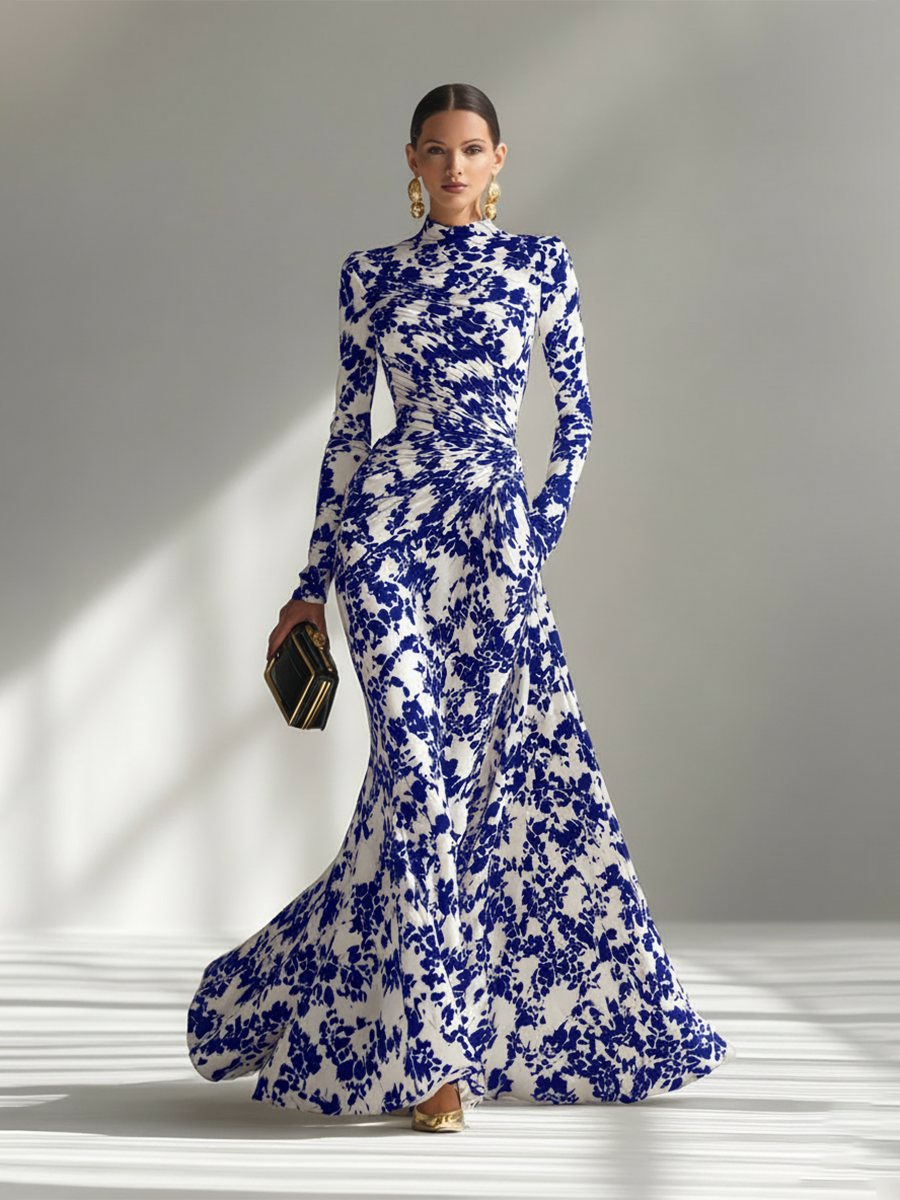 Amanda - Vestido cruzado elástico con estampado para mujer