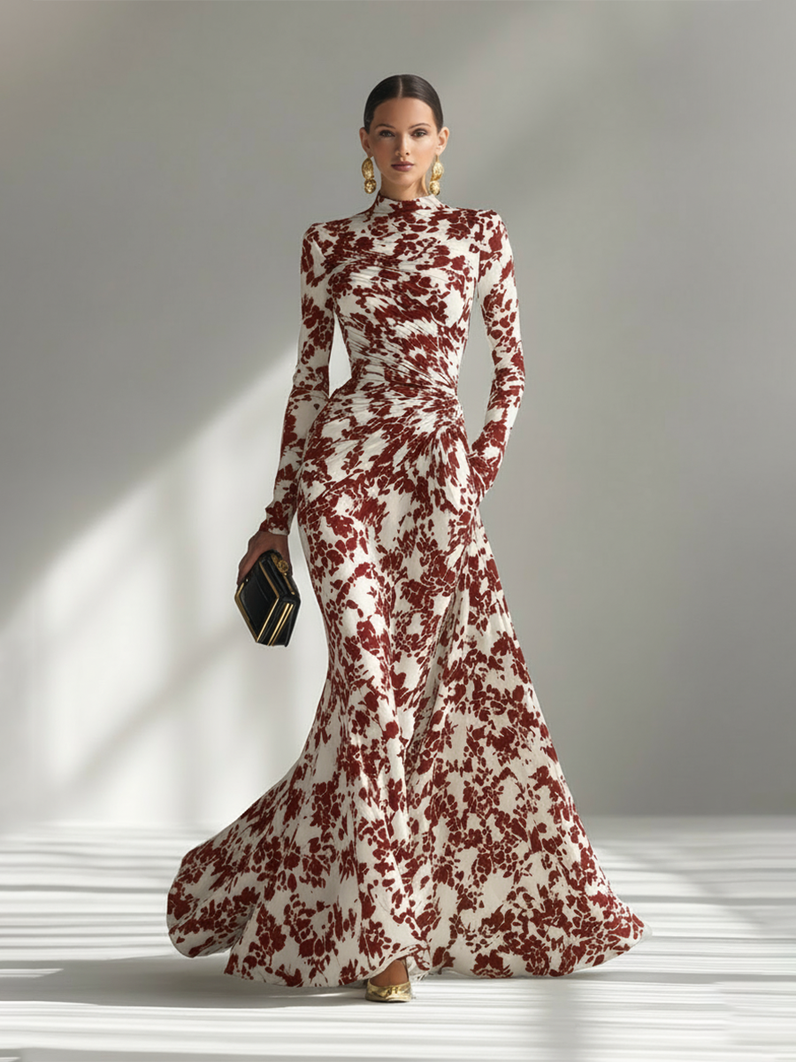 Amanda - Vestido cruzado elástico con estampado para mujer
