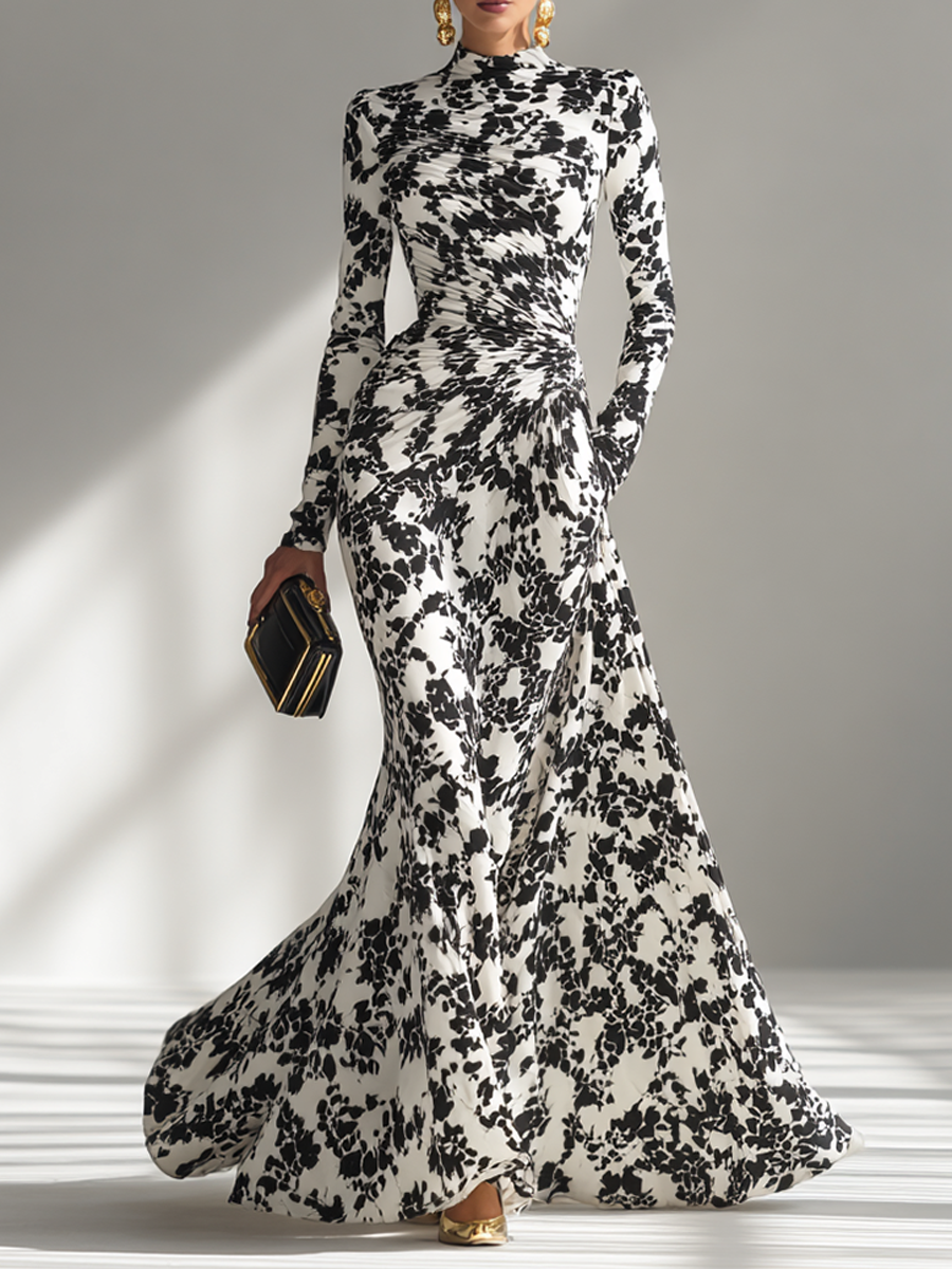 Amanda - Vestido cruzado elástico con estampado para mujer