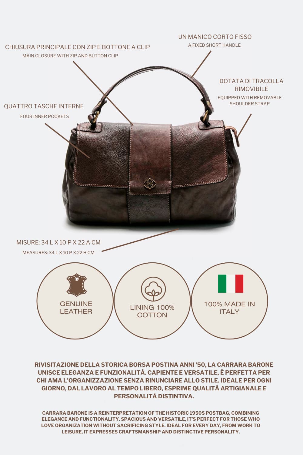 Bolso Carrara | Marrón Oscuro