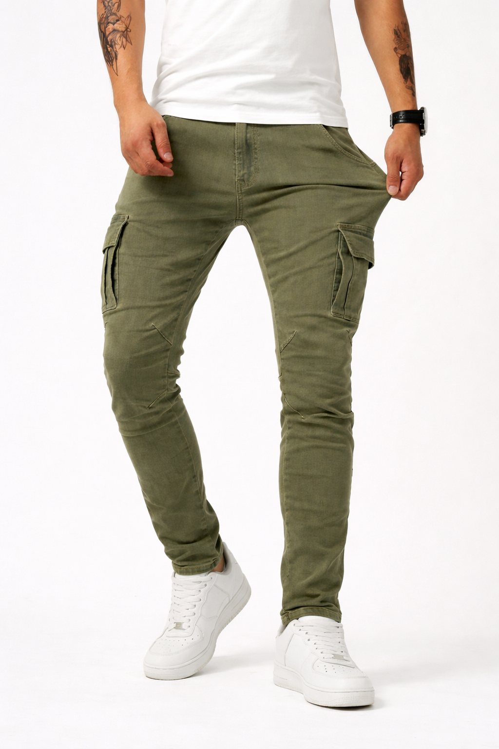 Pantalón Cargo Marino Elástico