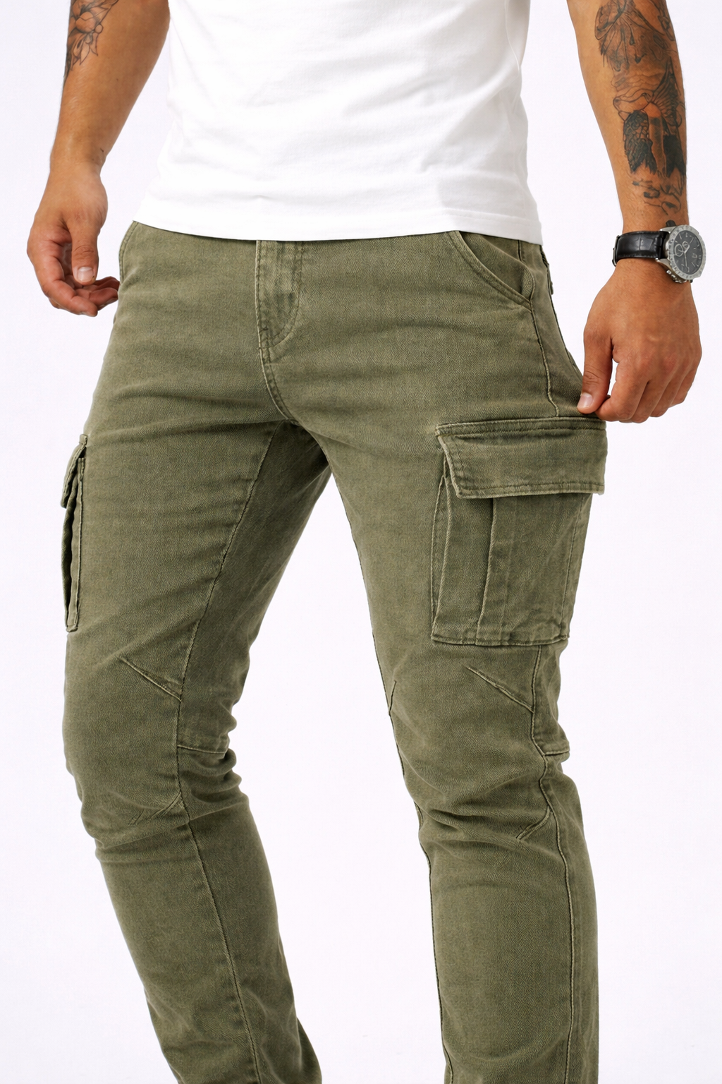 Pantalón Cargo Marino Elástico
