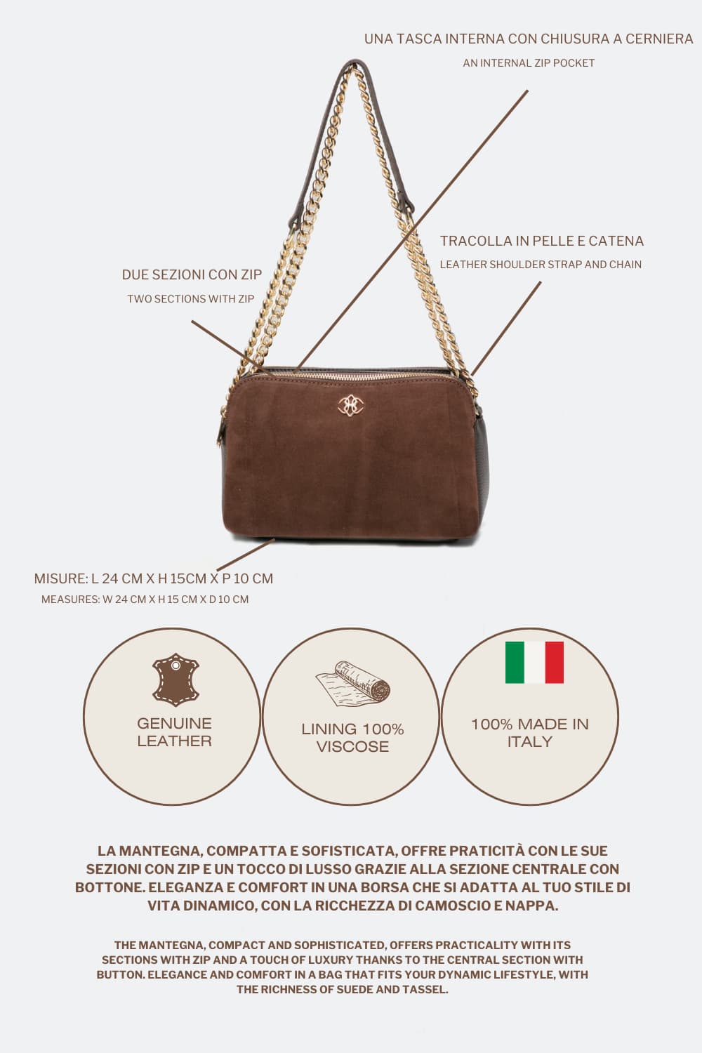 Bolso Mantegna | Marrón Oscuro