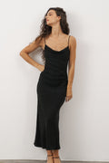 Vestido Orla | Lencero Maxi Negro Floral
