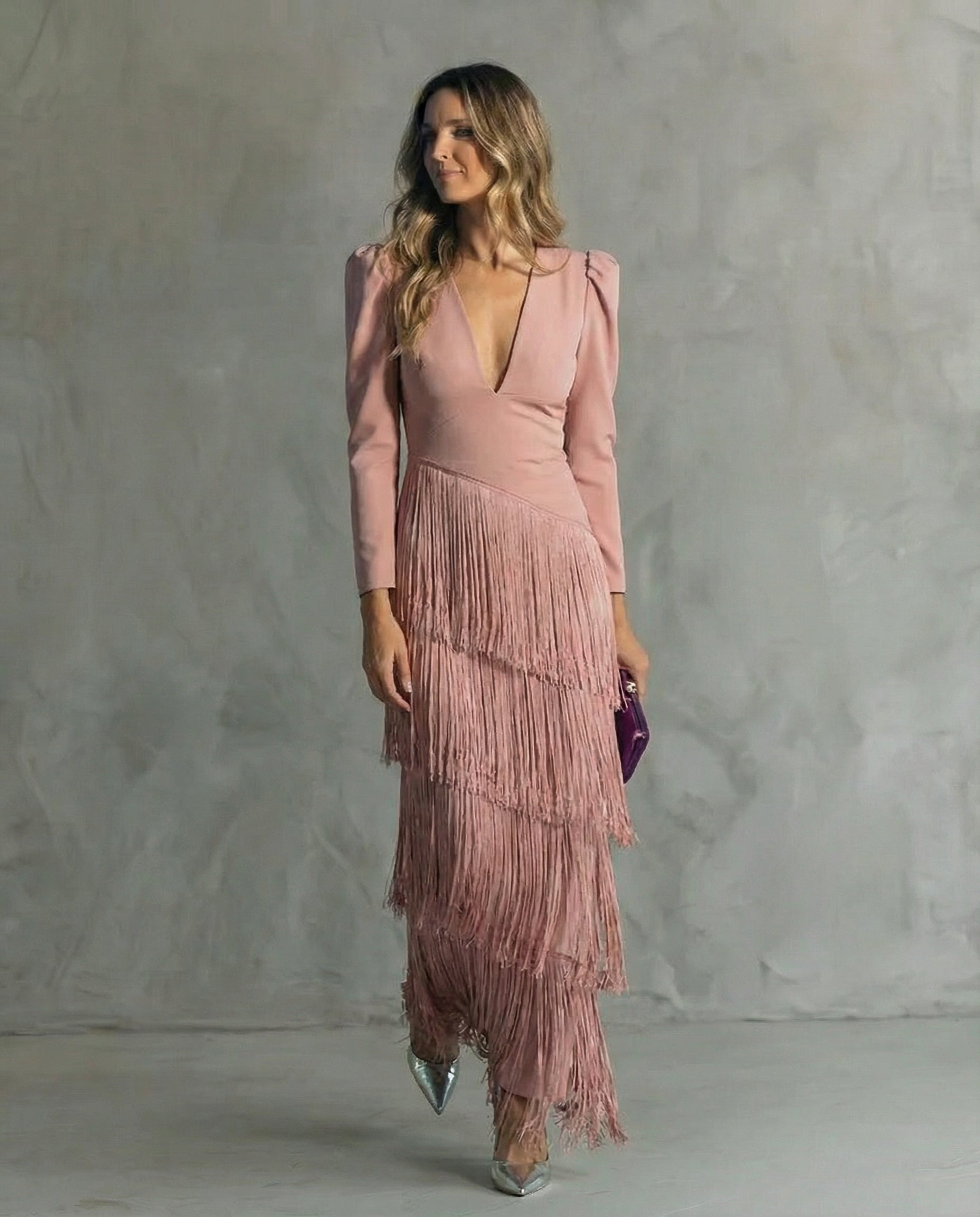 CAMILLA™ | ELEGANTE VESTIDO MIDI CON MANGAS CON FLECOS