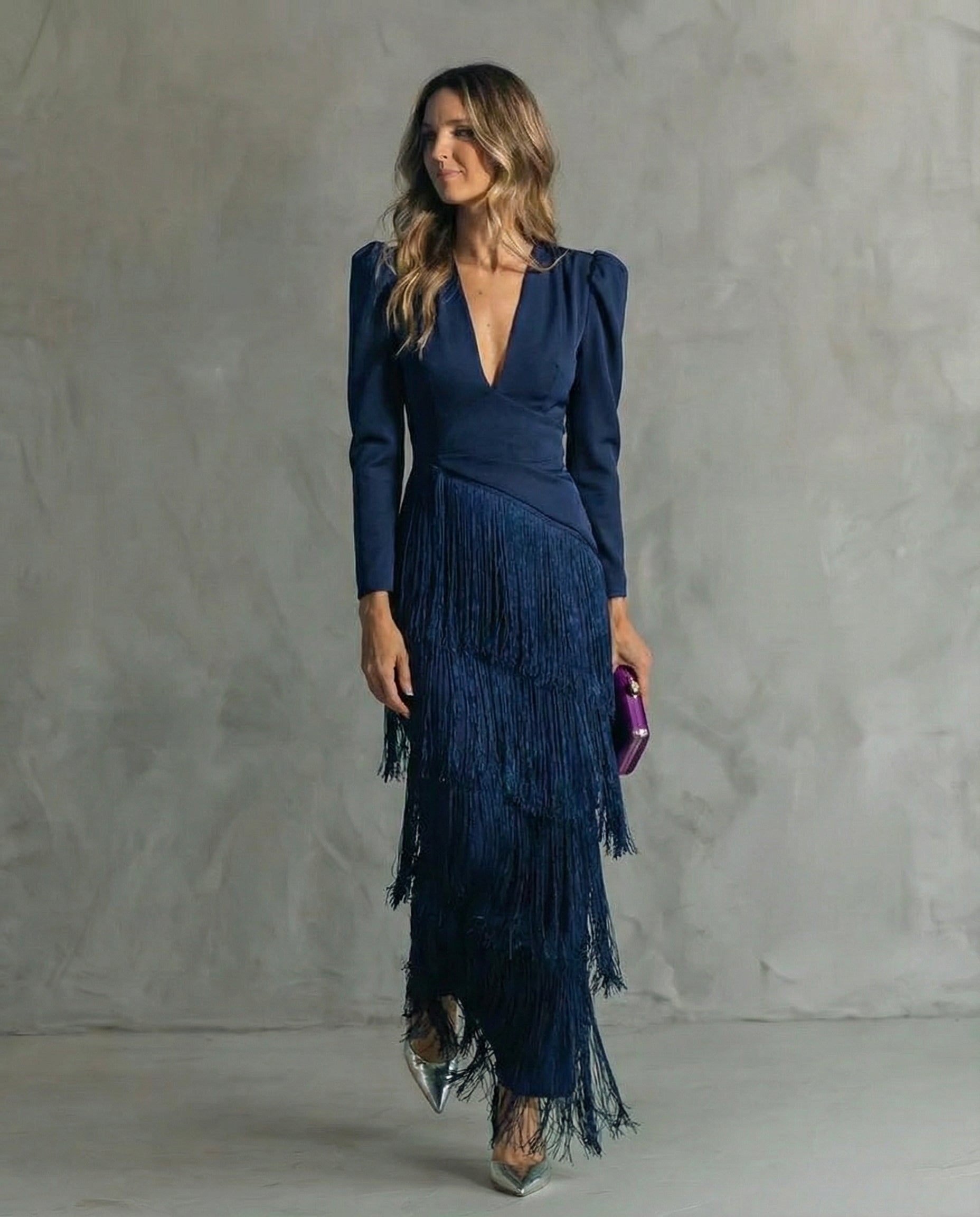 CAMILLA™ | ELEGANTE VESTIDO MIDI CON MANGAS CON FLECOS
