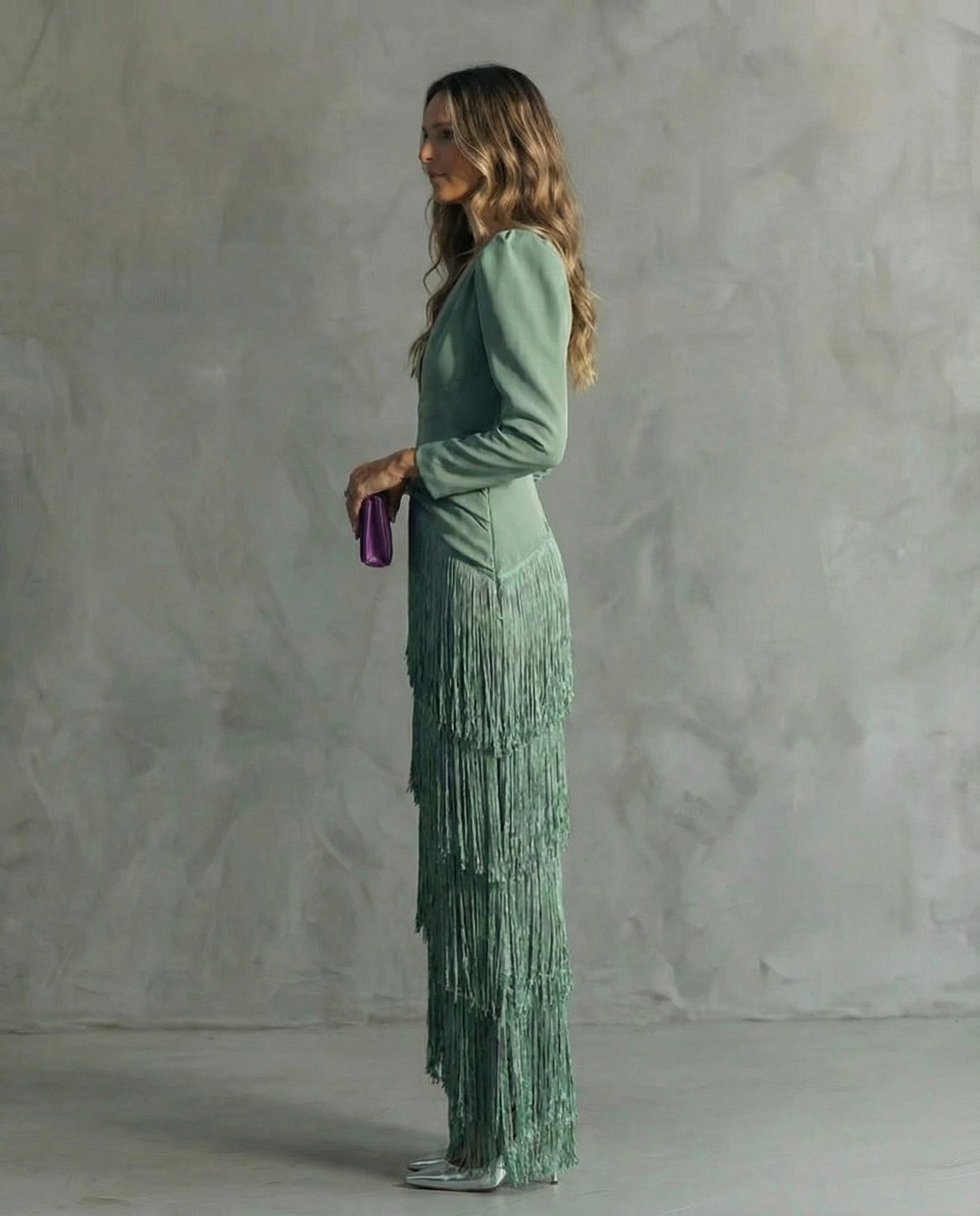 CAMILLA™ | ELEGANTE VESTIDO MIDI CON MANGAS CON FLECOS