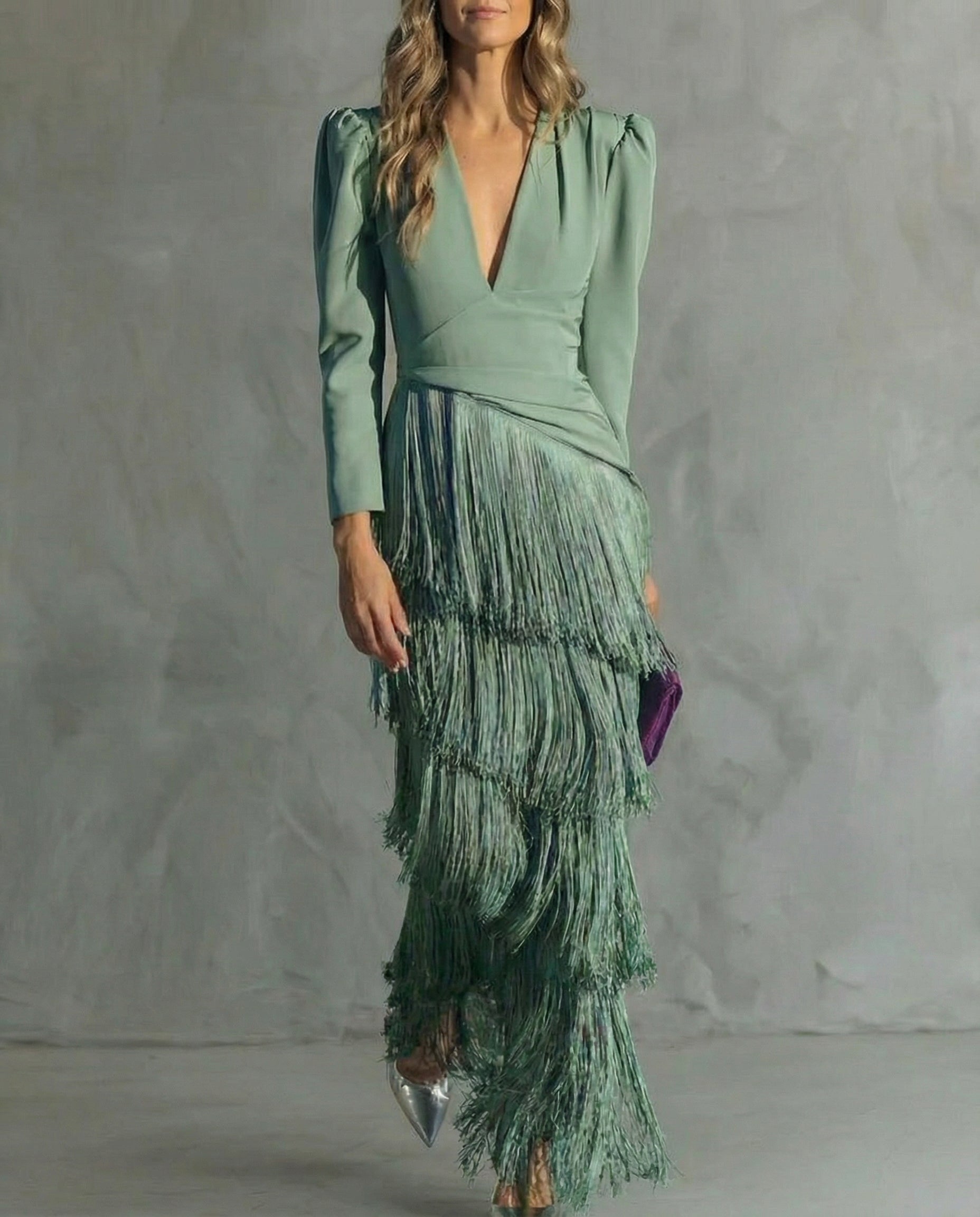 CAMILLA™ | ELEGANTE VESTIDO MIDI CON MANGAS CON FLECOS